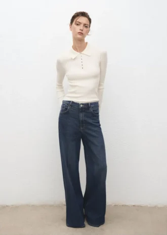 Maglione a collo alto a costine