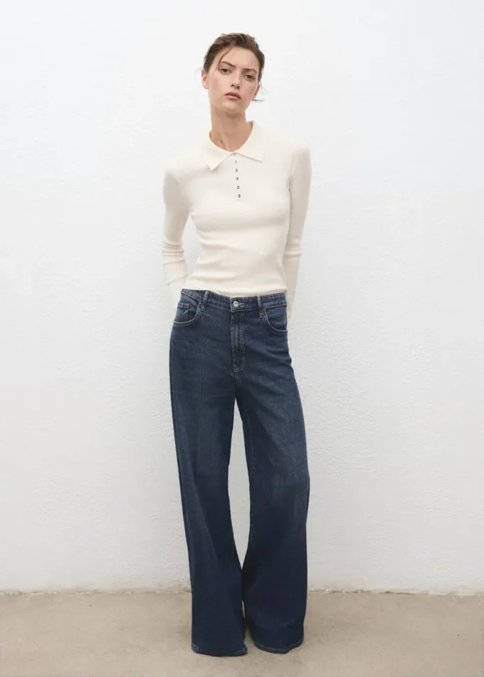 Maglione a collo alto a costine Maglione a collo alto a costine