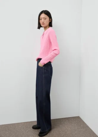 Maglione a collo alto a costine