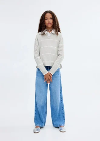 Maglione a collo alto a righe