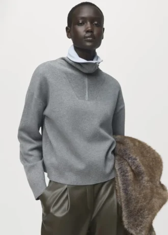 Maglione a collo alto con zip