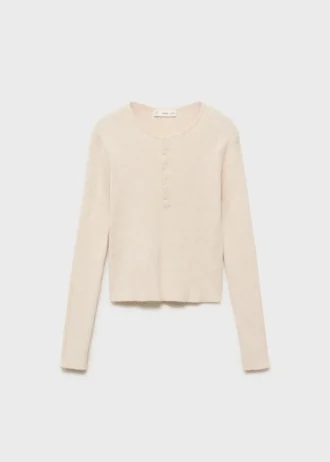 Maglione a costine con bottoni