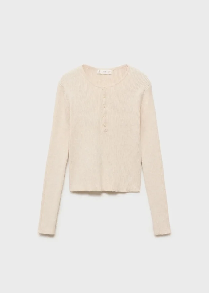 Maglione a costine con bottoni Maglione a costine con bottoni