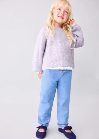 Maglione a costine lavorato a maglia