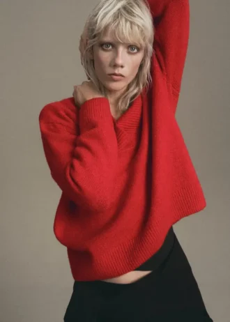 Maglione a maglia grossa con scollo a V Maglione a maglia grossa con scollo a V