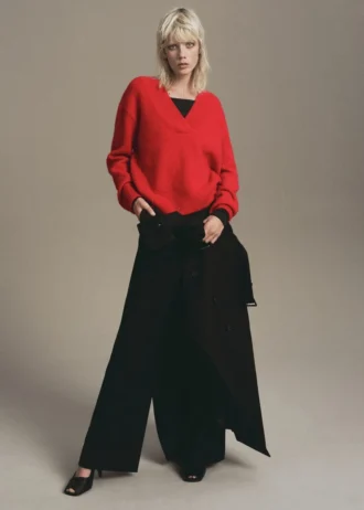 Maglione a maglia grossa con scollo a V Maglione a maglia grossa con scollo a V