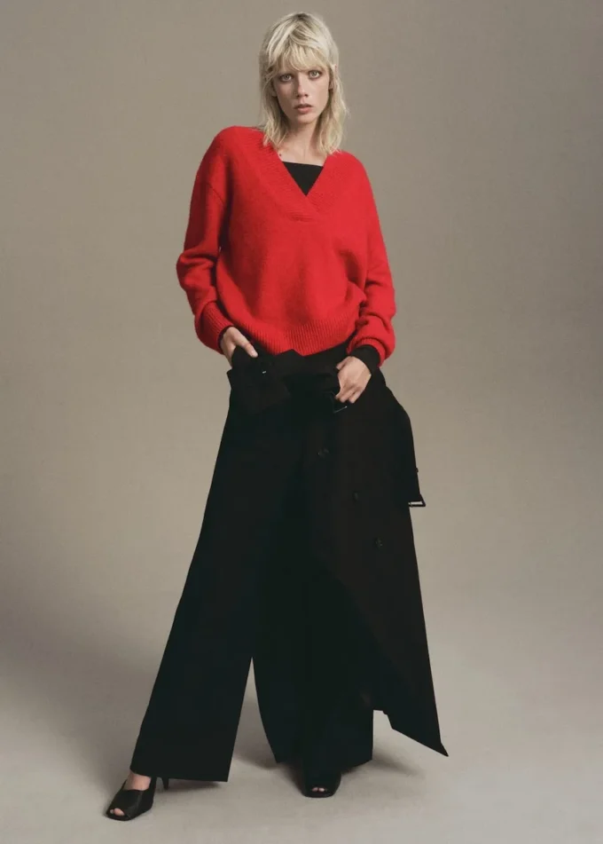 Maglione a maglia grossa con scollo a V Maglione a maglia grossa con scollo a V