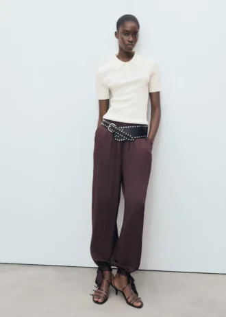 Maglione a maniche corte con collo a polo