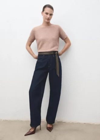 Maglione a maniche corte in lurex