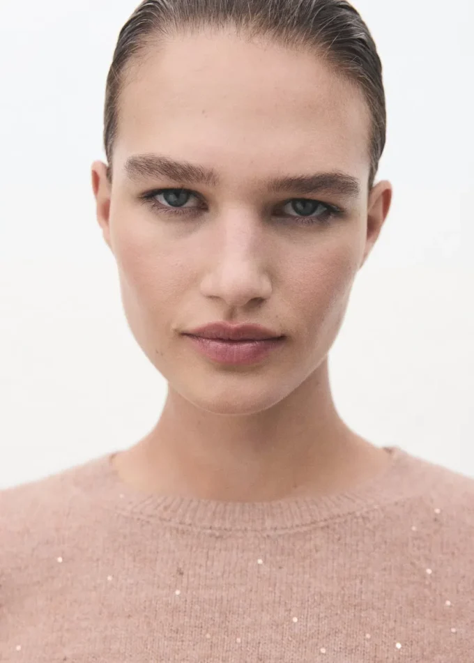 Maglione a maniche corte in lurex Maglione a maniche corte in lurex