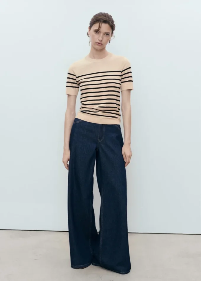 Maglione a maniche corte in maglia fine Maglione a maniche corte in maglia fine