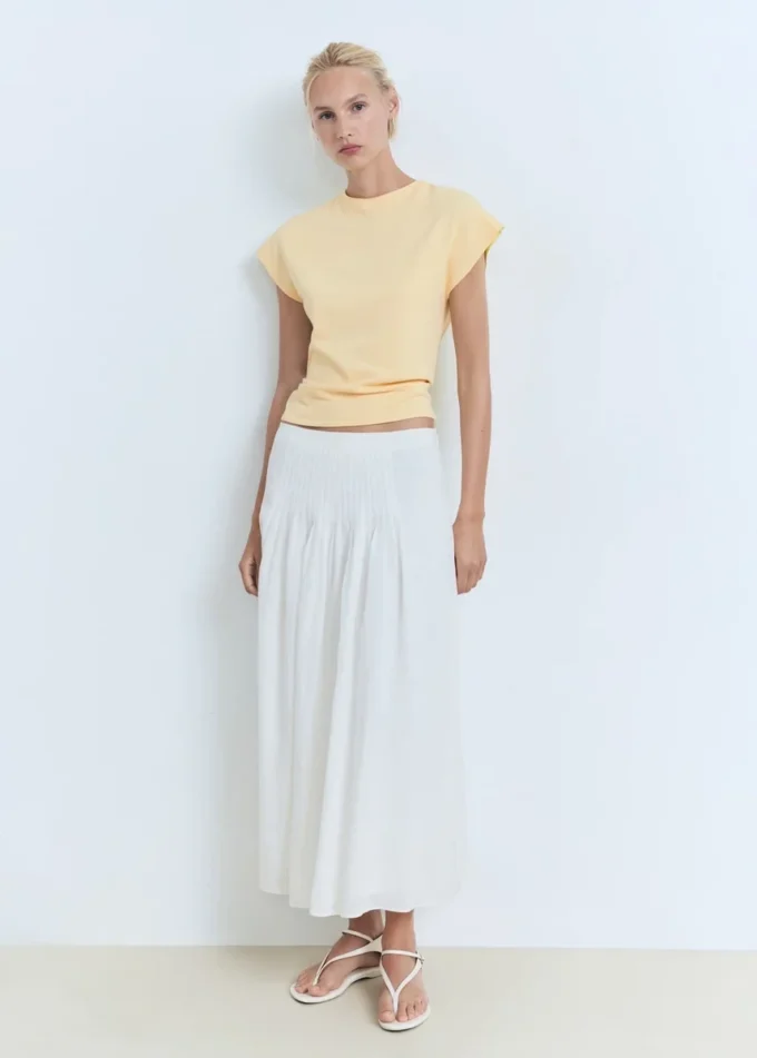 Maglione a maniche corte in maglia fine Maglione a maniche corte in maglia fine