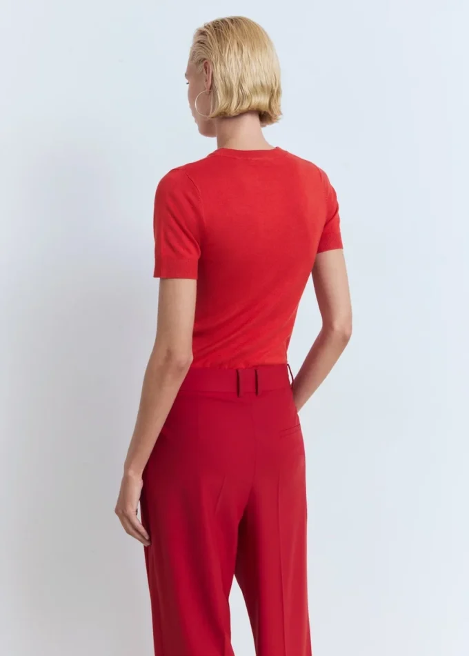 Maglione a maniche corte in maglia fine Maglione a maniche corte in maglia fine