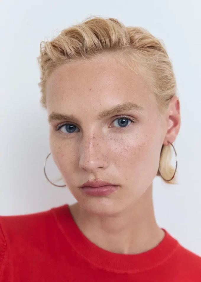 Maglione a maniche corte in maglia fine Maglione a maniche corte in maglia fine