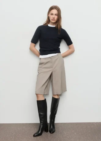 Maglione a maniche corte in misto lana