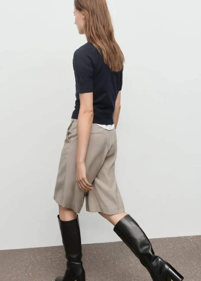 Maglione a maniche corte in misto lana Maglione a maniche corte in misto lana