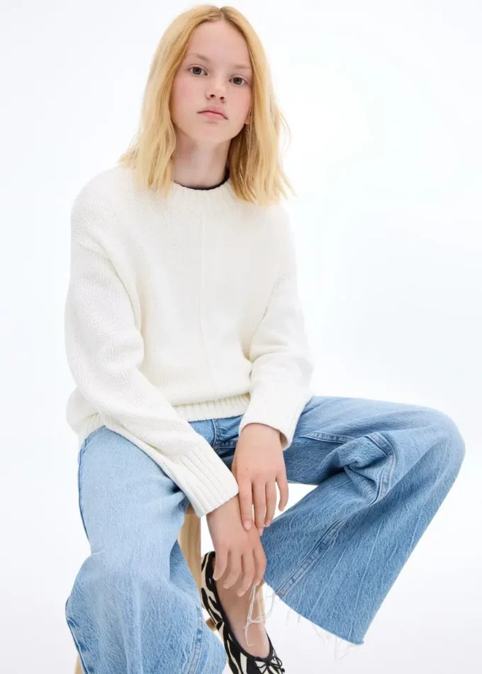 Maglione a maniche lunghe in maglia Maglione a maniche lunghe in maglia