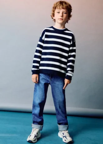 Maglione a righe in maglia