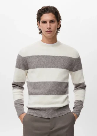 Maglione a righe in misto lana