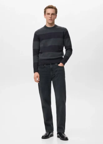 Maglione a righe in misto lana