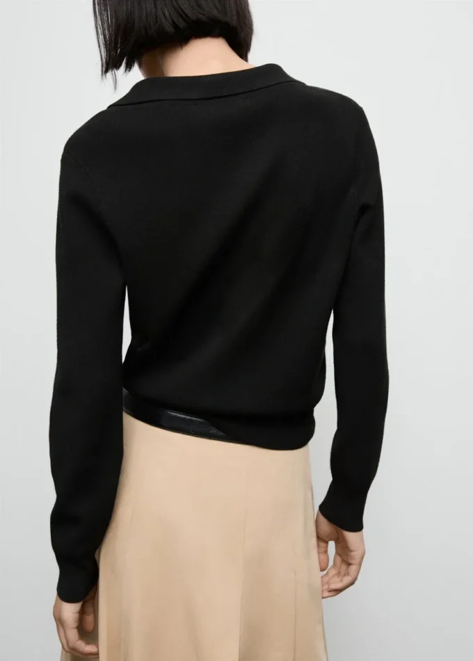 Maglione a V in maglia fine Maglione a V in maglia fine