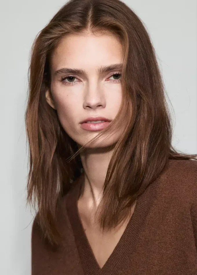 Maglione a V in maglia fine Maglione a V in maglia fine