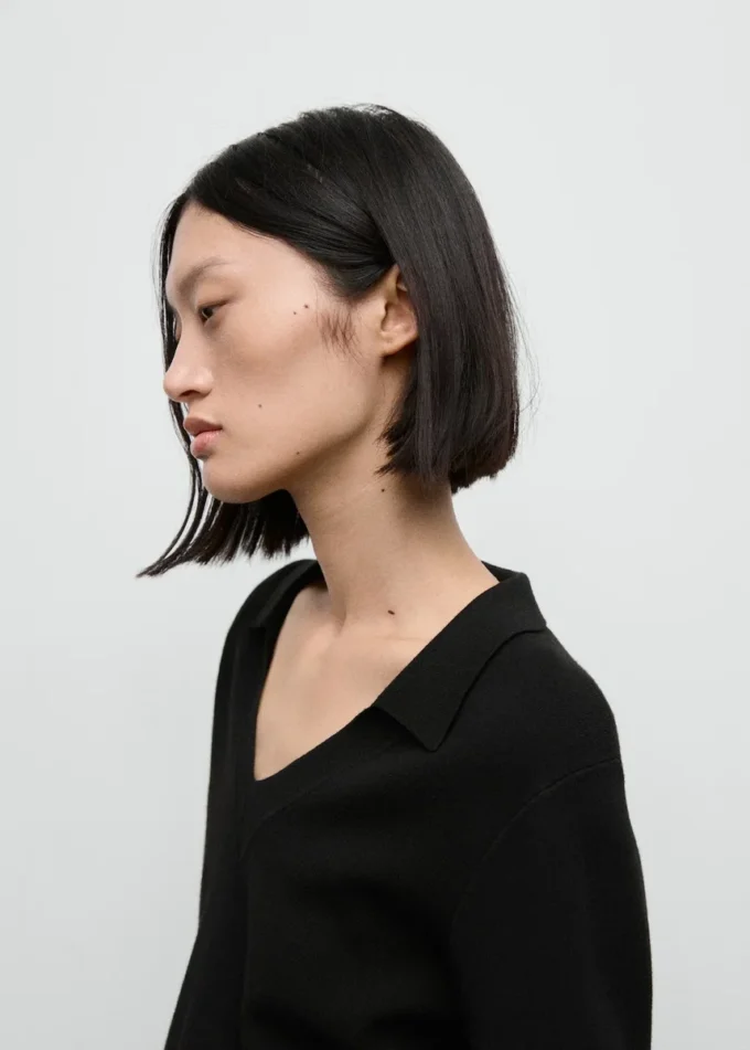 Maglione a V in maglia fine Maglione a V in maglia fine