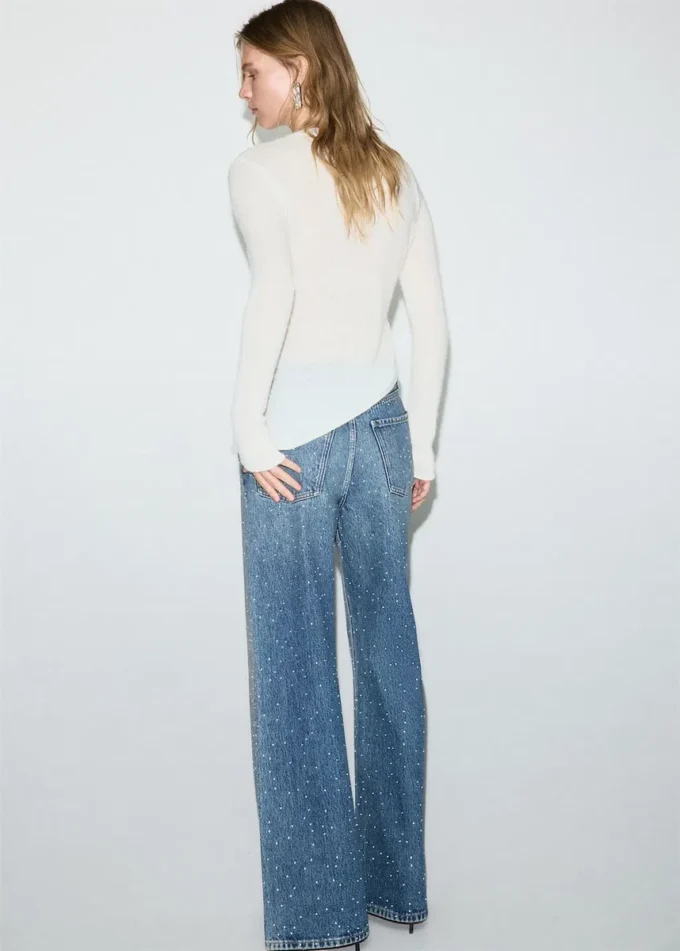 Maglione asimmetrico in misto alpaca e lana Maglione asimmetrico in misto alpaca e lana