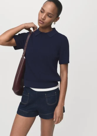 Maglione con collo a camicia