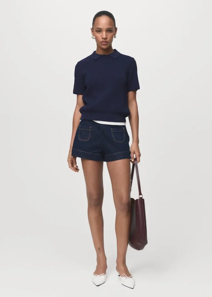 Maglione con collo a camicia Maglione con collo a camicia