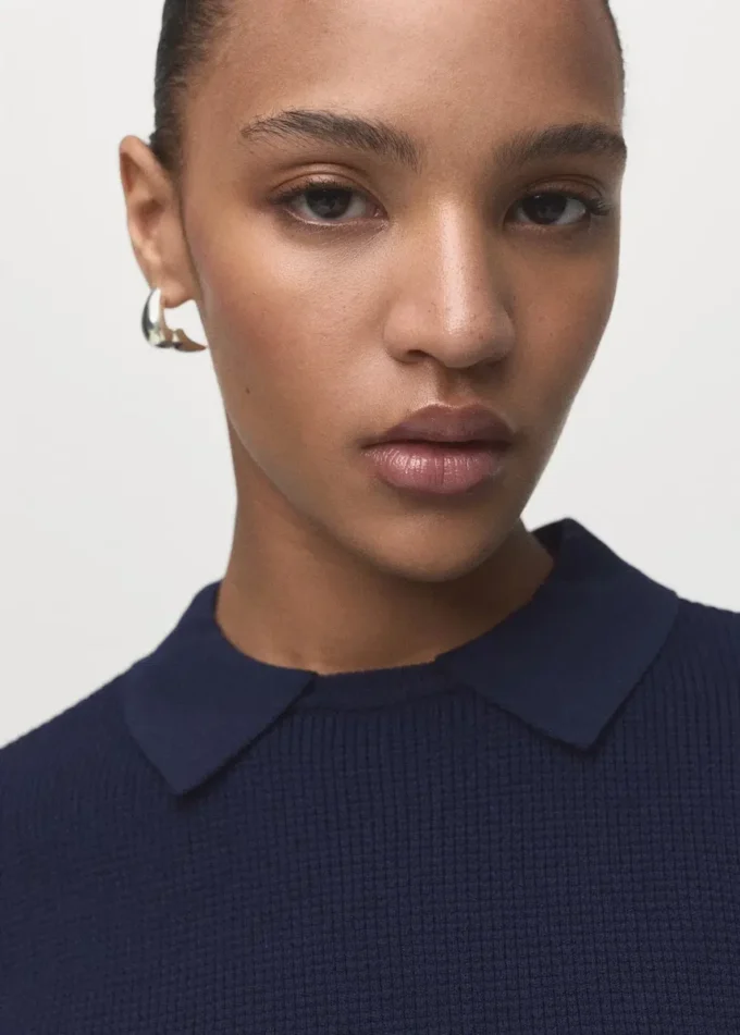 Maglione con collo a camicia Maglione con collo a camicia