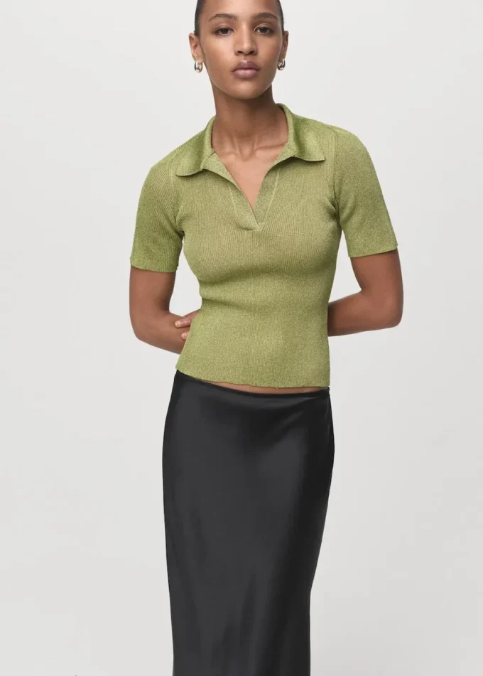 Maglione con collo alto in lurex Maglione con collo alto in lurex