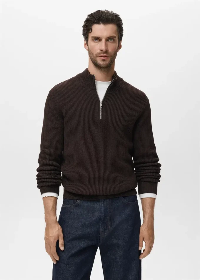 Maglione con collo Perkins 100% cotone Maglione con collo Perkins 100% cotone