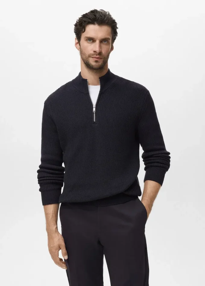 Maglione con collo Perkins 100% cotone Maglione con collo Perkins 100% cotone