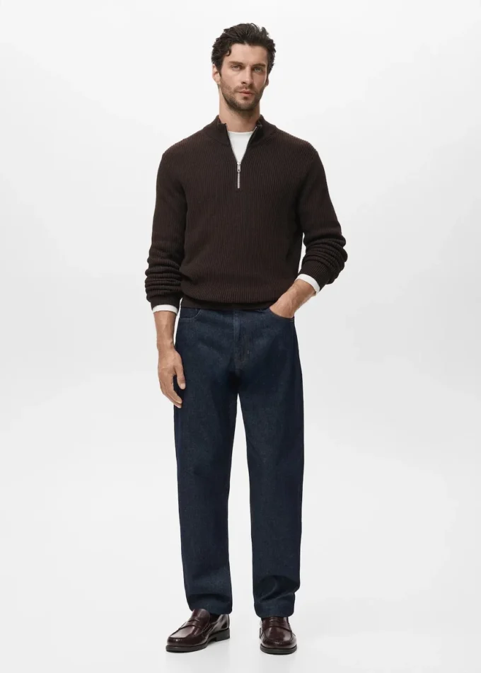 Maglione con collo Perkins 100% cotone Maglione con collo Perkins 100% cotone