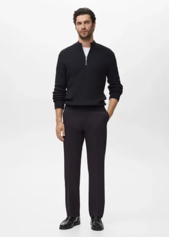 Maglione con collo Perkins 100% cotone