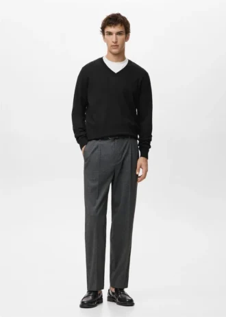 Maglione con scollo a V 100% lana merino Maglione con scollo a V 100% lana merino