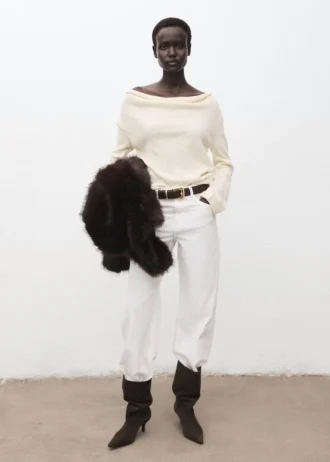 Maglione con scollo drappeggiato