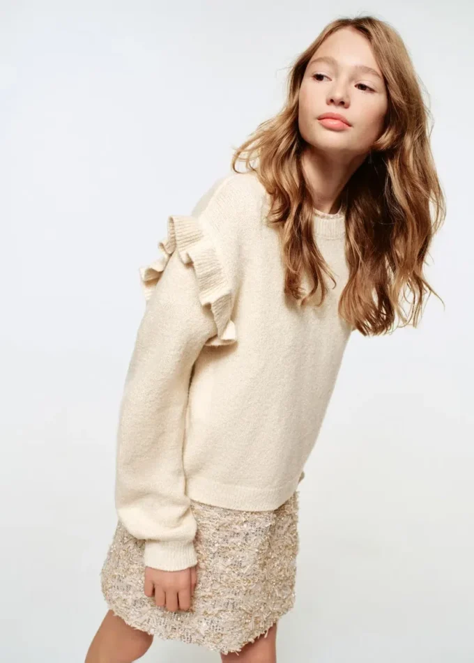 Maglione con volant glitterati Maglione con volant glitterati