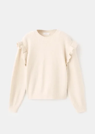 Maglione con volant glitterati