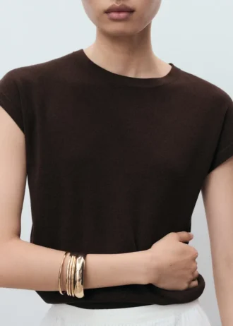 Maglione in cotone a maniche corte