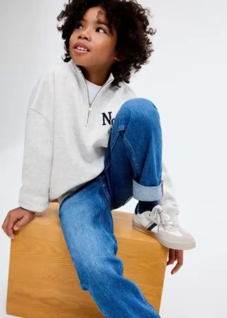 Maglione in cotone con collo Perkins