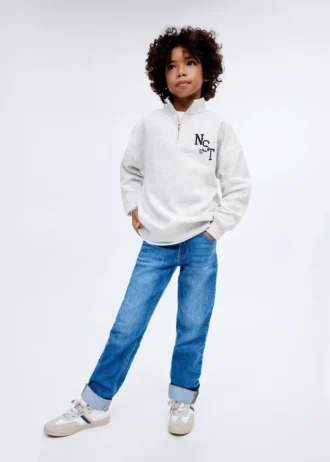 Maglione in cotone con collo Perkins