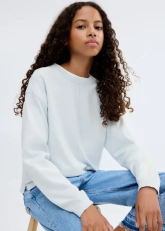 Maglione in cotone con cuciture decorative