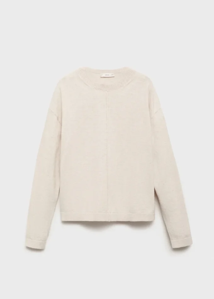 Maglione in cotone con cuciture decorative Maglione in cotone con cuciture decorative