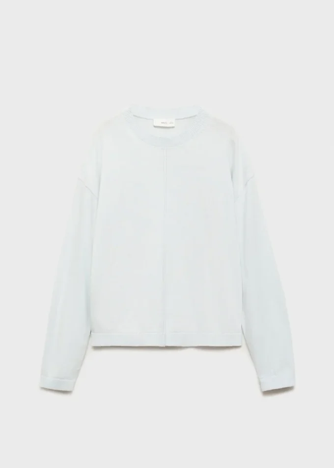 Maglione in cotone con cuciture decorative Maglione in cotone con cuciture decorative