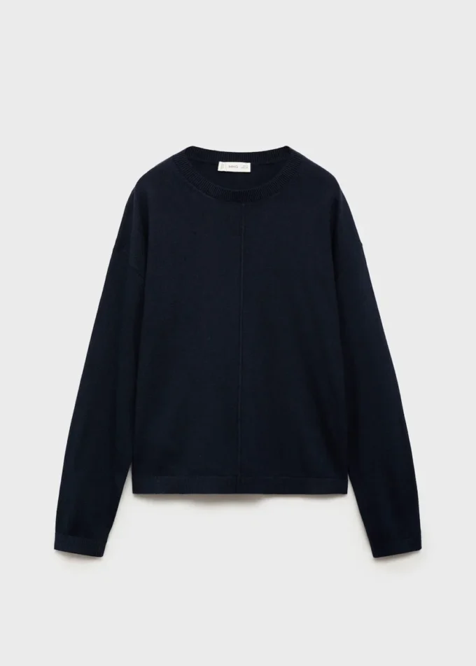 Maglione in cotone con cuciture decorative Maglione in cotone con cuciture decorative