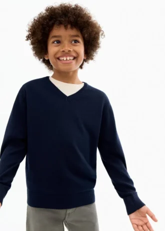 Maglione in cotone con scollo a V