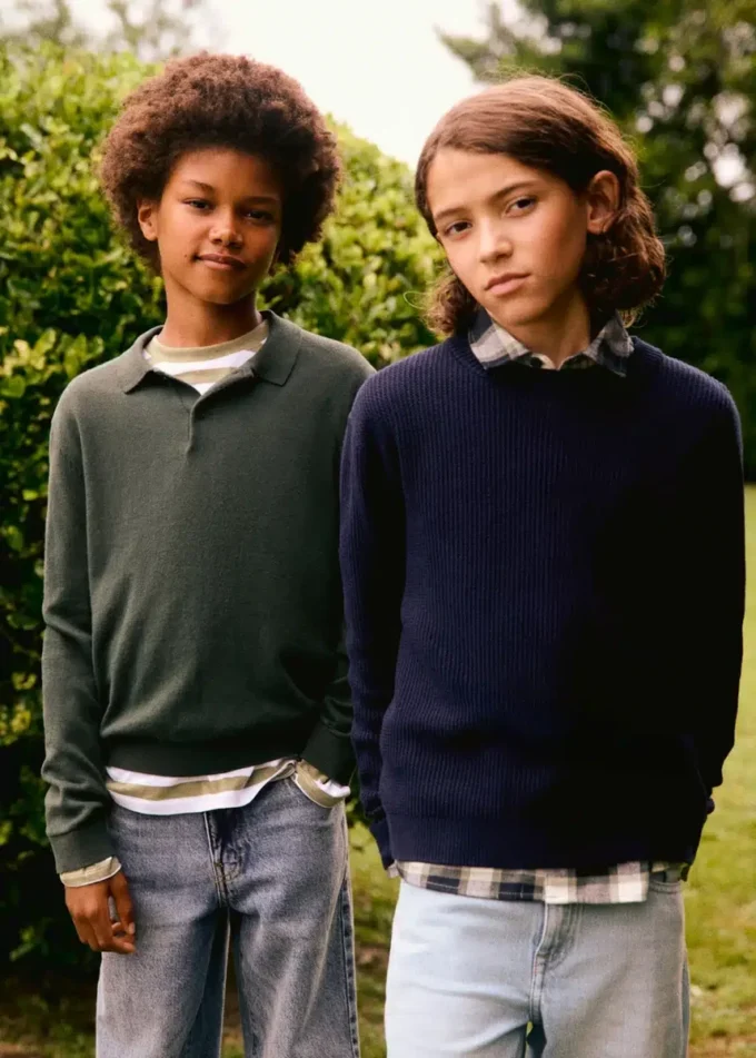 Maglione in cotone lavorato a maglia