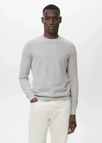 Maglione in cotone lavorato a maglia microstrutturato